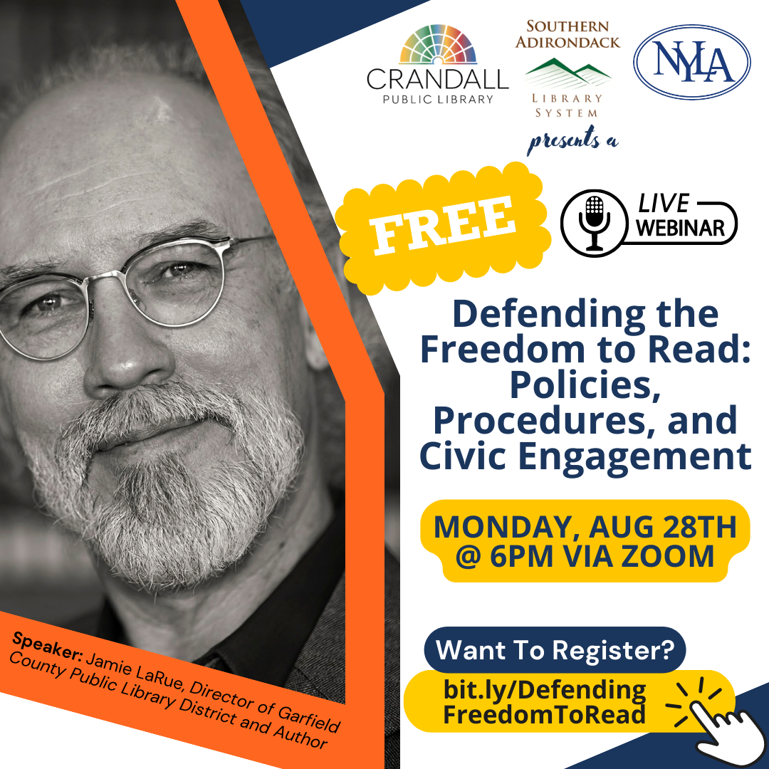 Flyer. Defending the Freedom to Read: policies and civic engagement