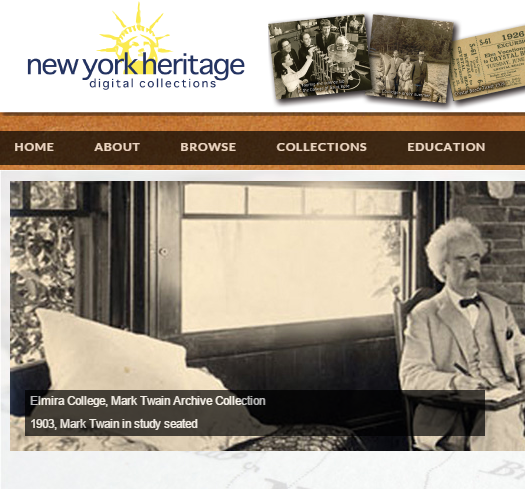 New York Heritage Digital Collections logo & main page